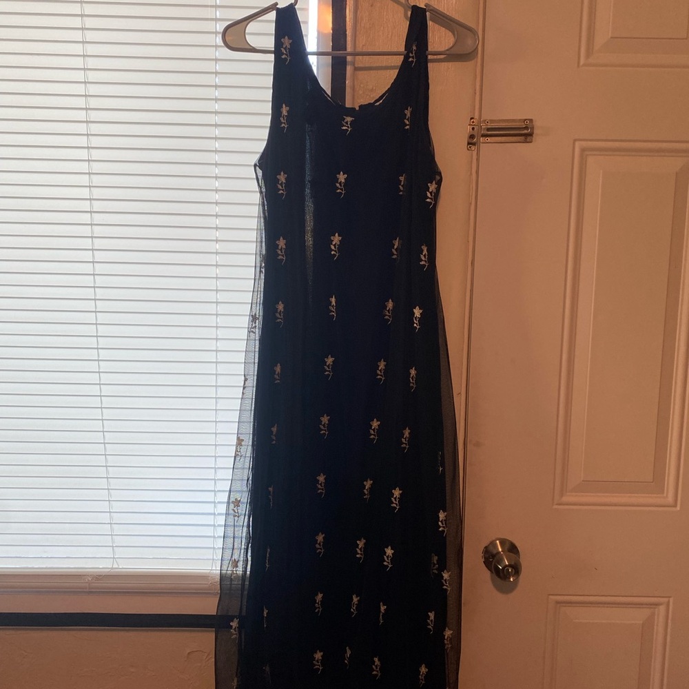 Karin Stevens Navy Floral Maxi Dress